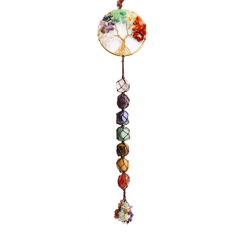 7 Chakra Tree Of Life Hanging Crystal Ornament