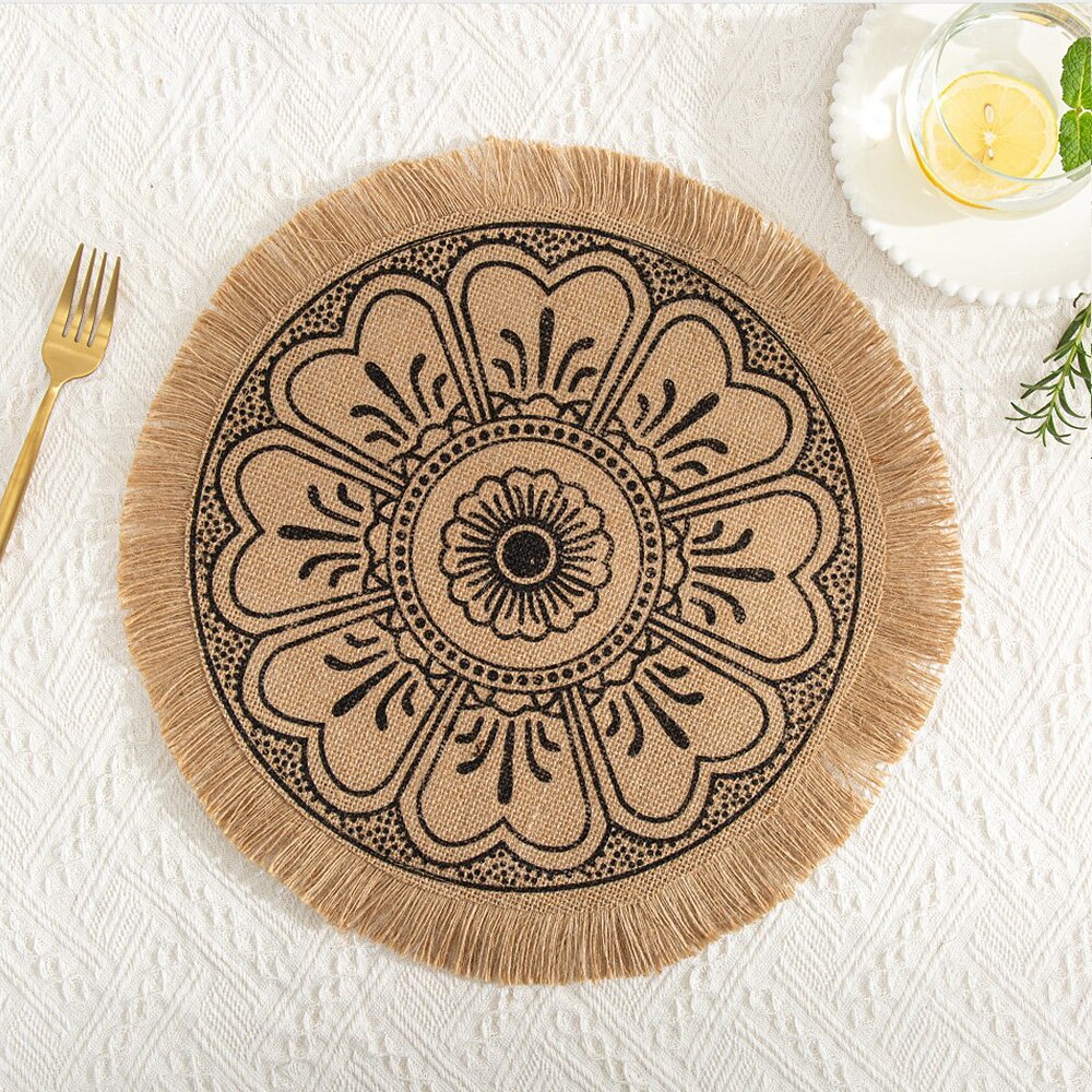 Boho Style Hand-Woven Jute Display Mat