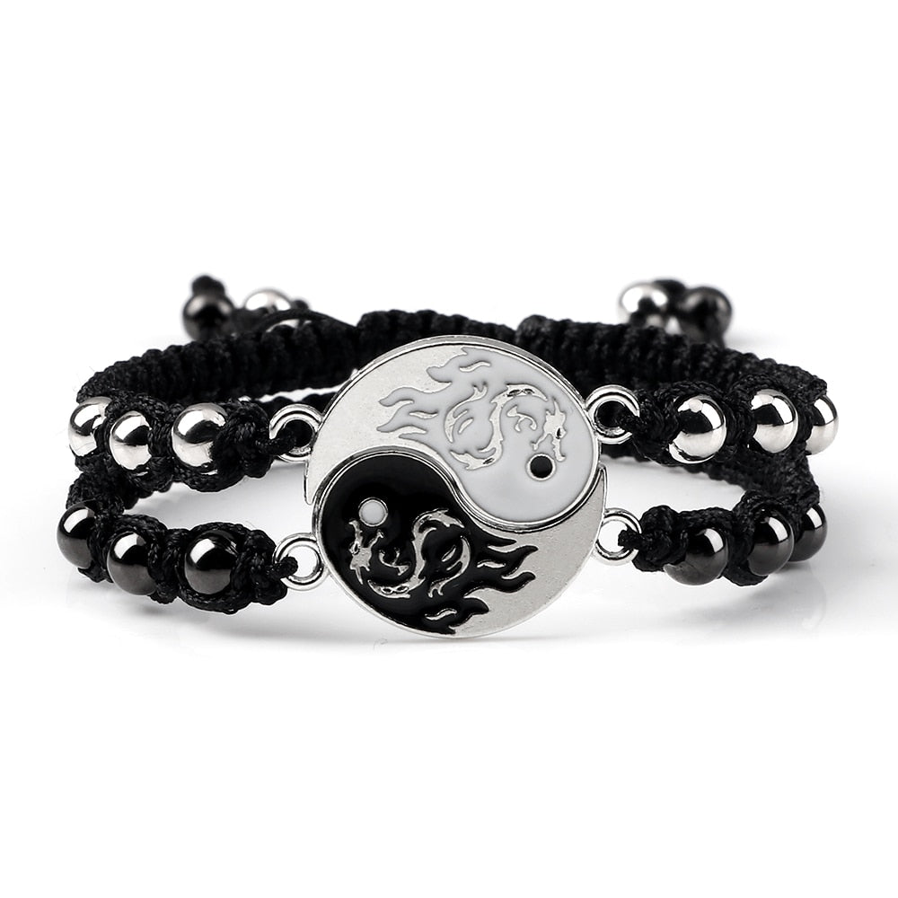 Yin Yang Dragon Couples Bracelets