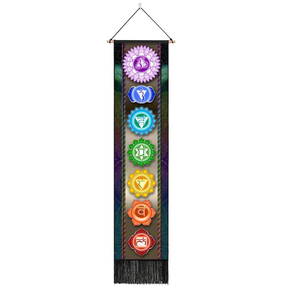 Seven Chakra Tapestry Vertical Wall Hanging