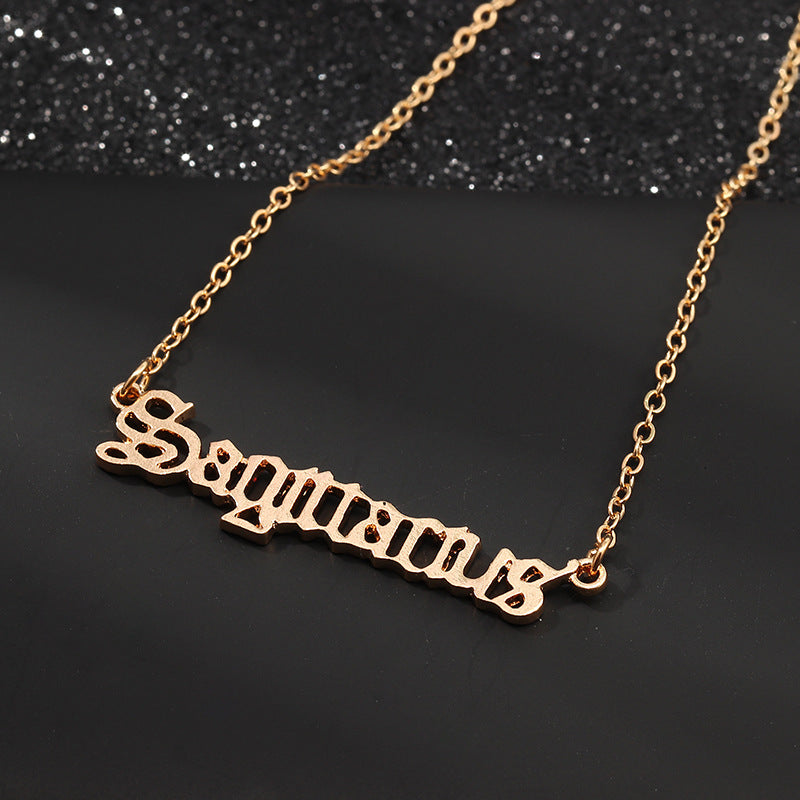 Zodiac Old English Necklace