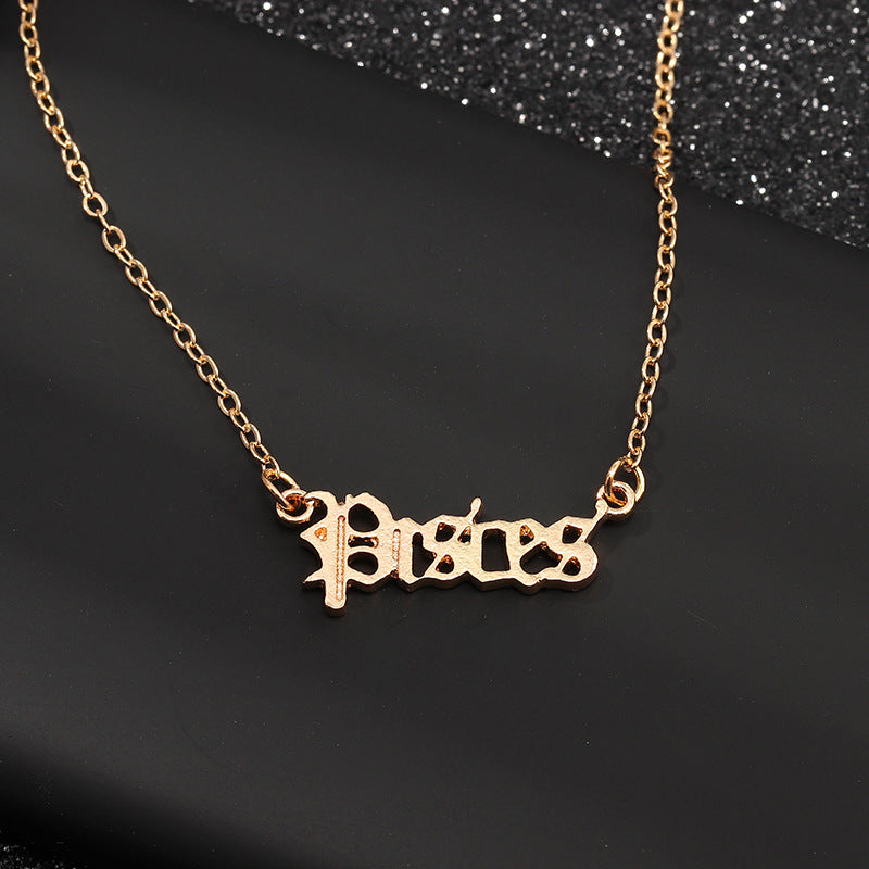 Zodiac Old English Necklace