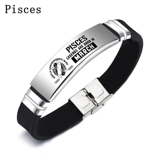 Pisces Engraved Bracelet