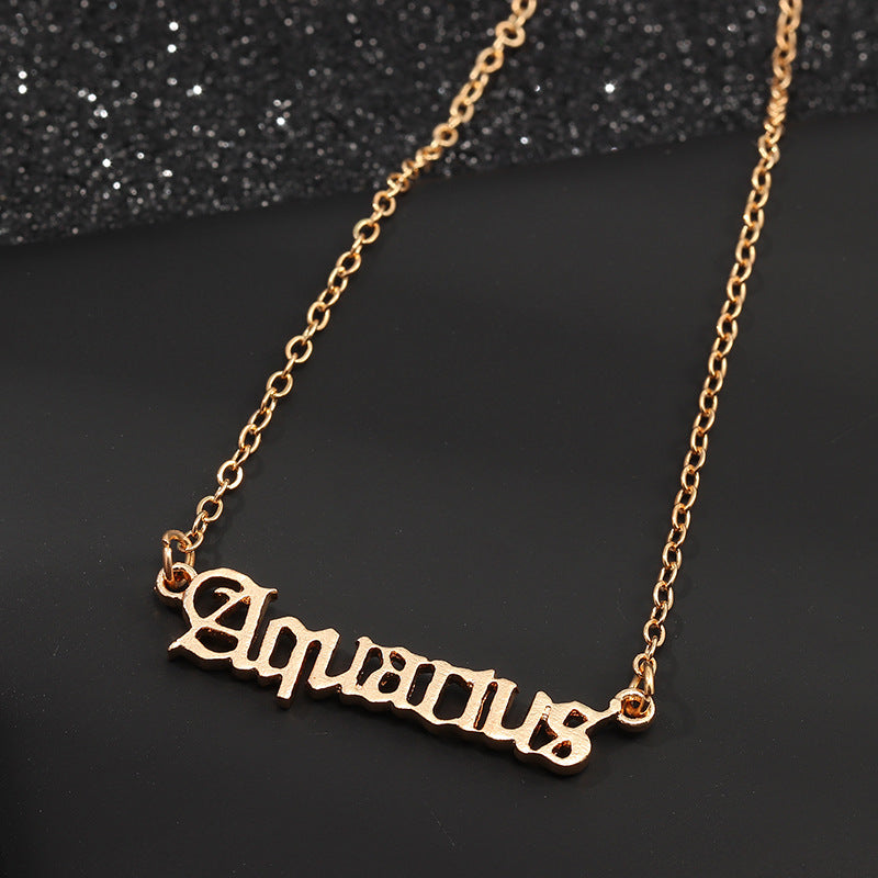 Zodiac Old English Necklace