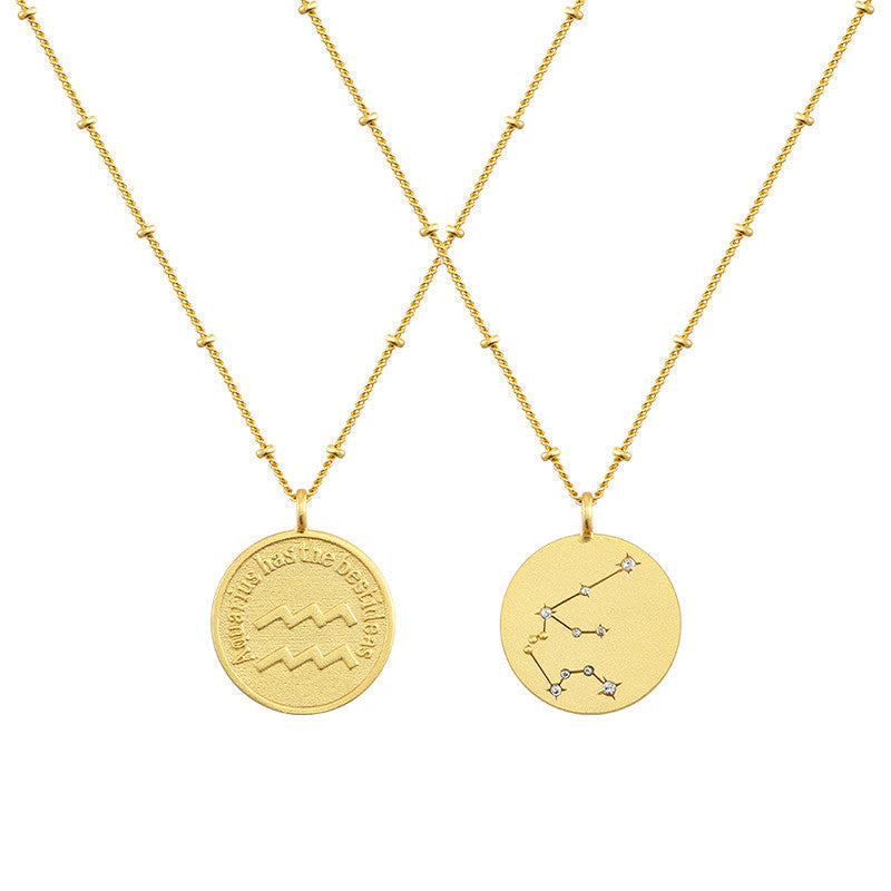 Aquarius Coin Necklace