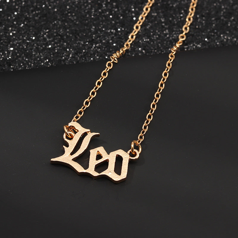 Zodiac Old English Necklace