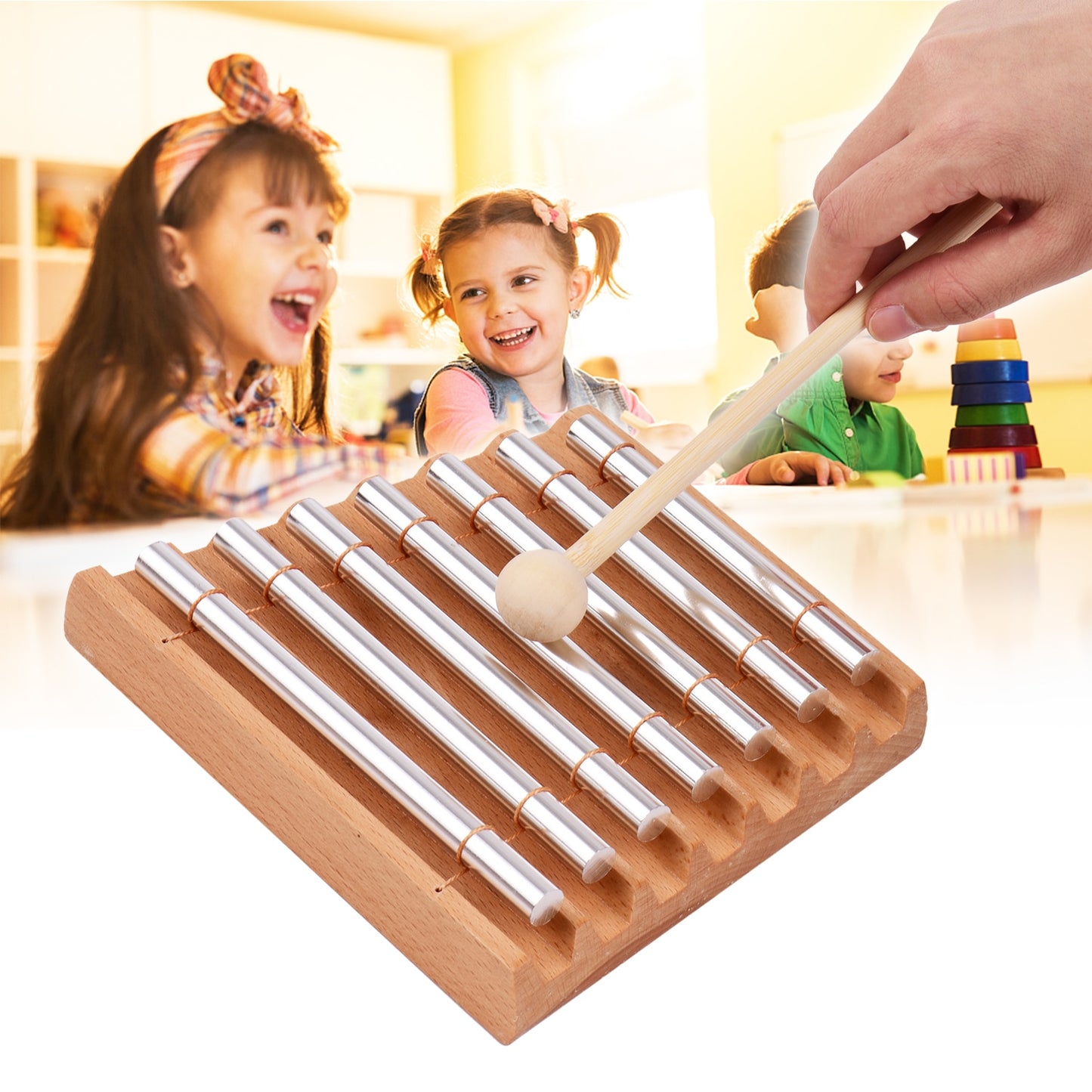 7-Tone Wooden Chimes with Mallet