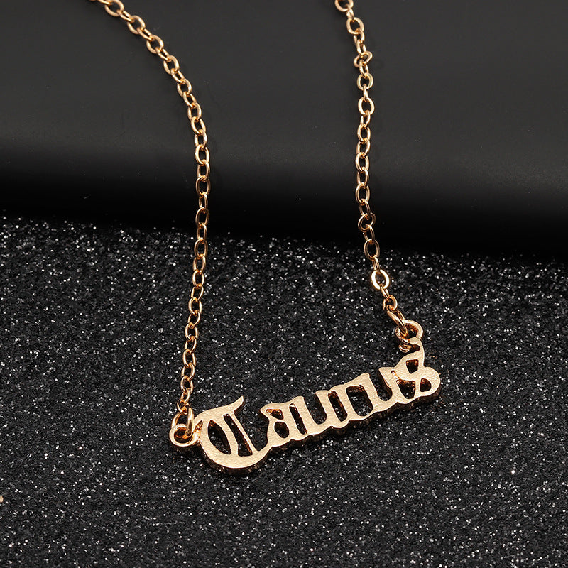 Zodiac Old English Necklace