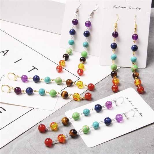 Chakra Beaded Drop Earrings