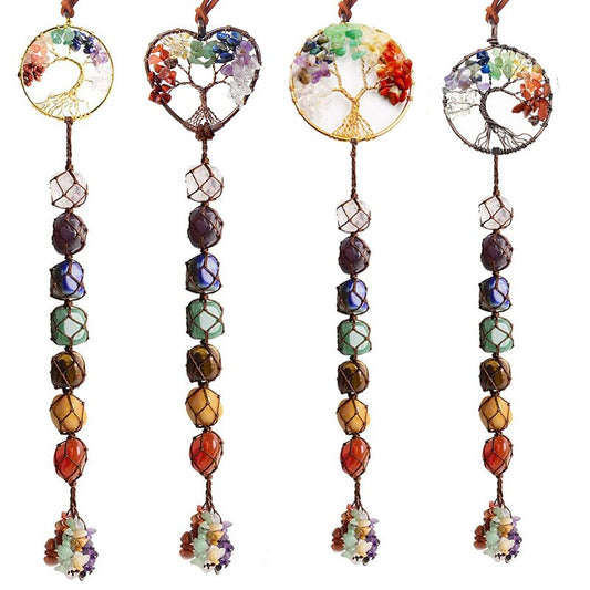 7 Chakra Tree Of Life Hanging Crystal Ornament