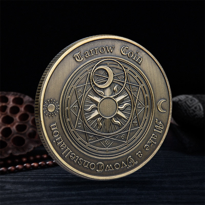 Sun Moon Divination Embossed Tarot Coin