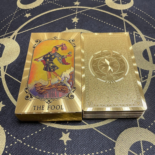 Gold Tarot Divination Cards with Guidebook