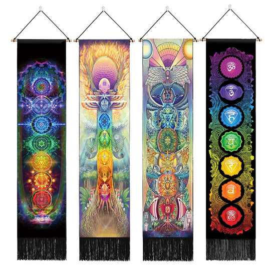 Seven Chakra Tapestry Vertical Wall Hanging