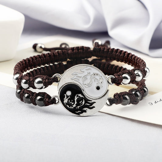 Yin Yang Dragon Couples Bracelets