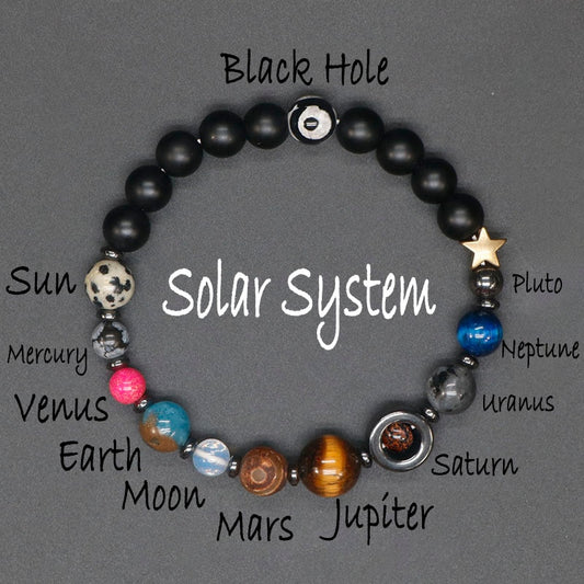 Black Hole Solar System Crystal Beaded Bracelet