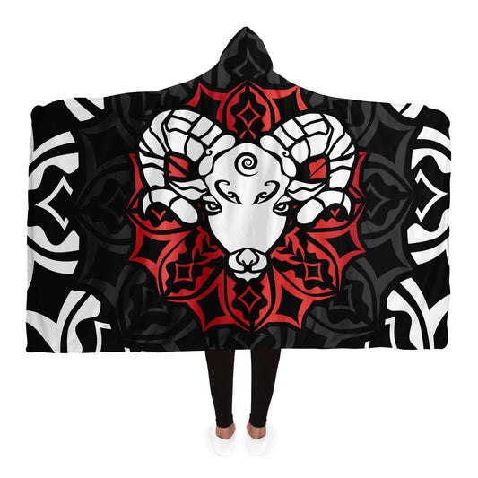 Aries Zodiac Sign Hooded Security Blanket - Premium Sherpa