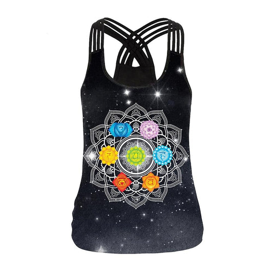 3D Chakra Mandala Women's Sexy Backless Tank Top