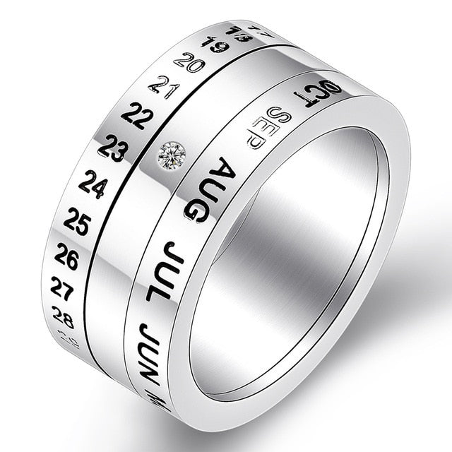 Calendar Letter Rotatable Ring